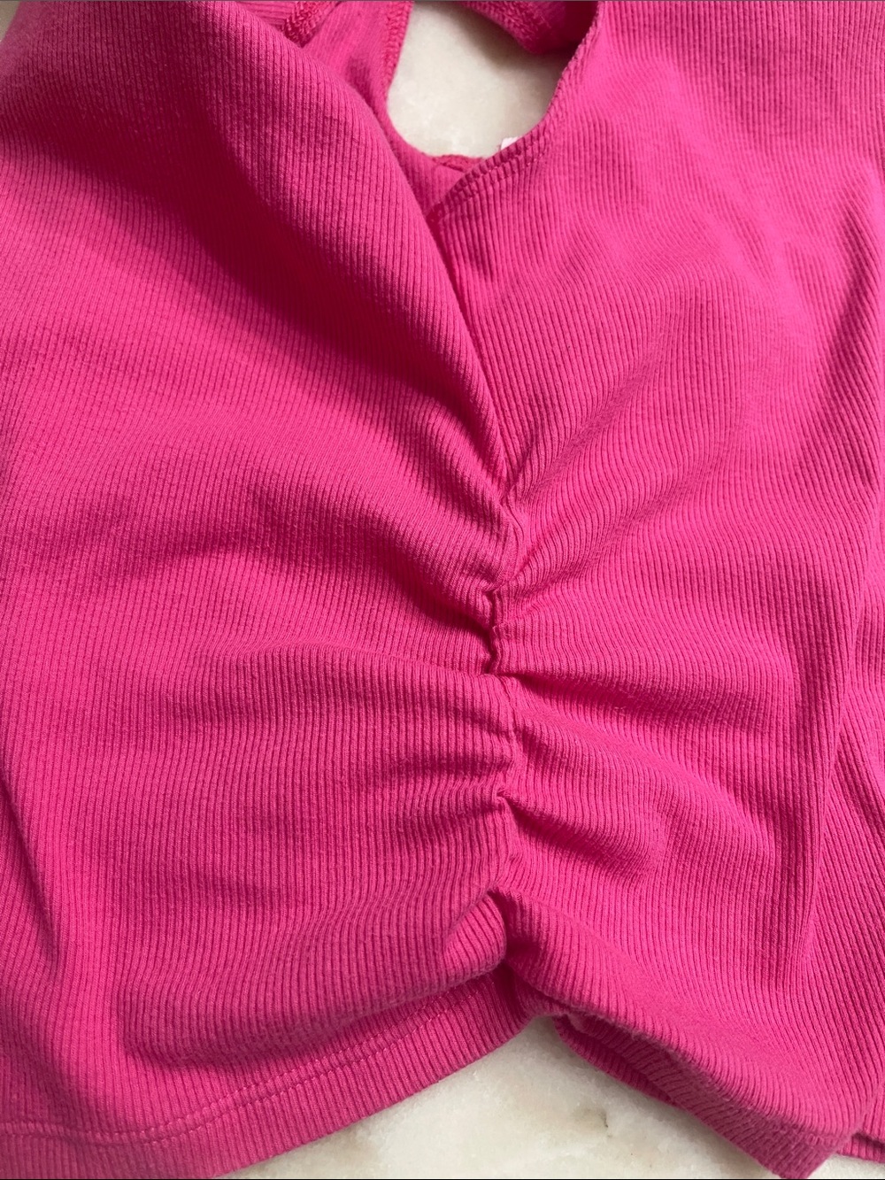 abercrombie kids Hot Pink Ribbed Tank with Floral Appliqué - Picture 4 of 5